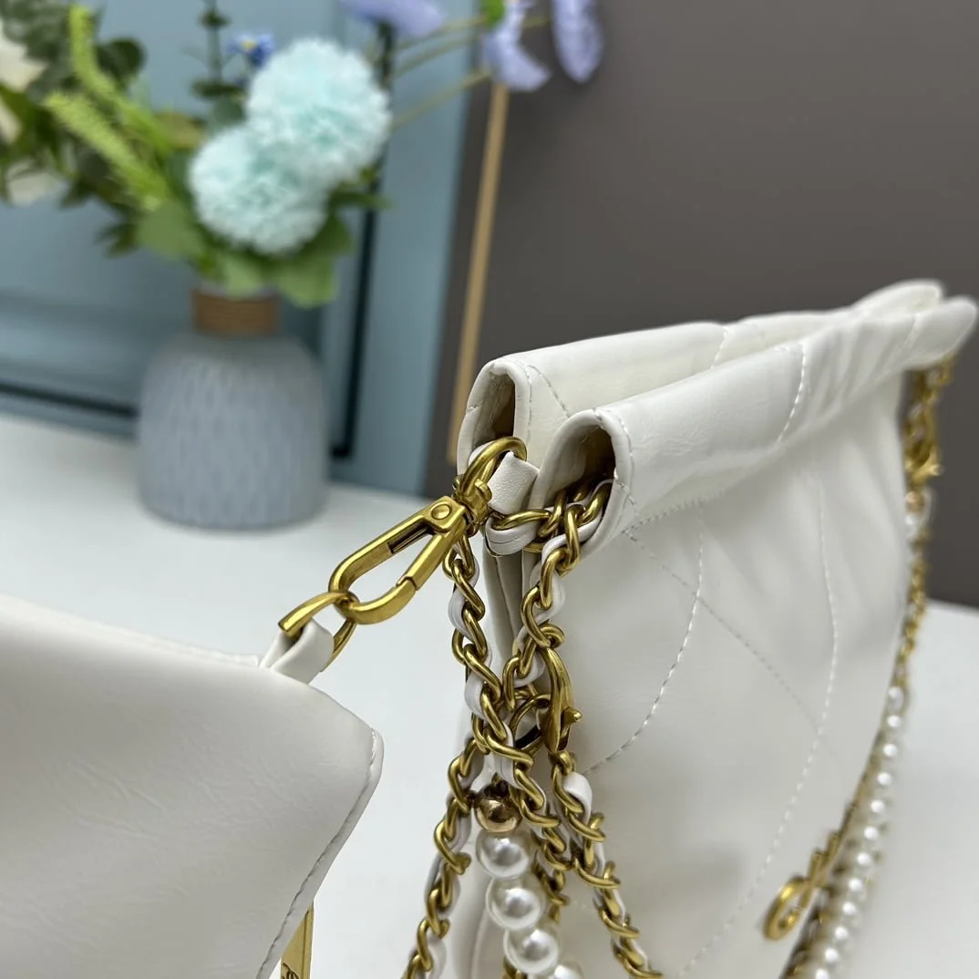 CHANEL Pearl garbage bag white size: 23*28*22*7cm - LITELUX