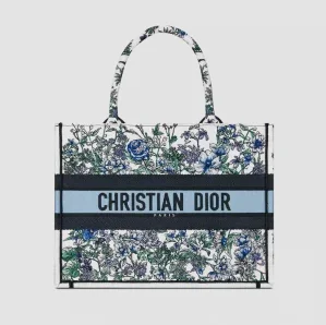 DIOR / MEDIUM DIOR BOOK TOTE can customized name on bag M1296ZECZ_M933 - LITELUX