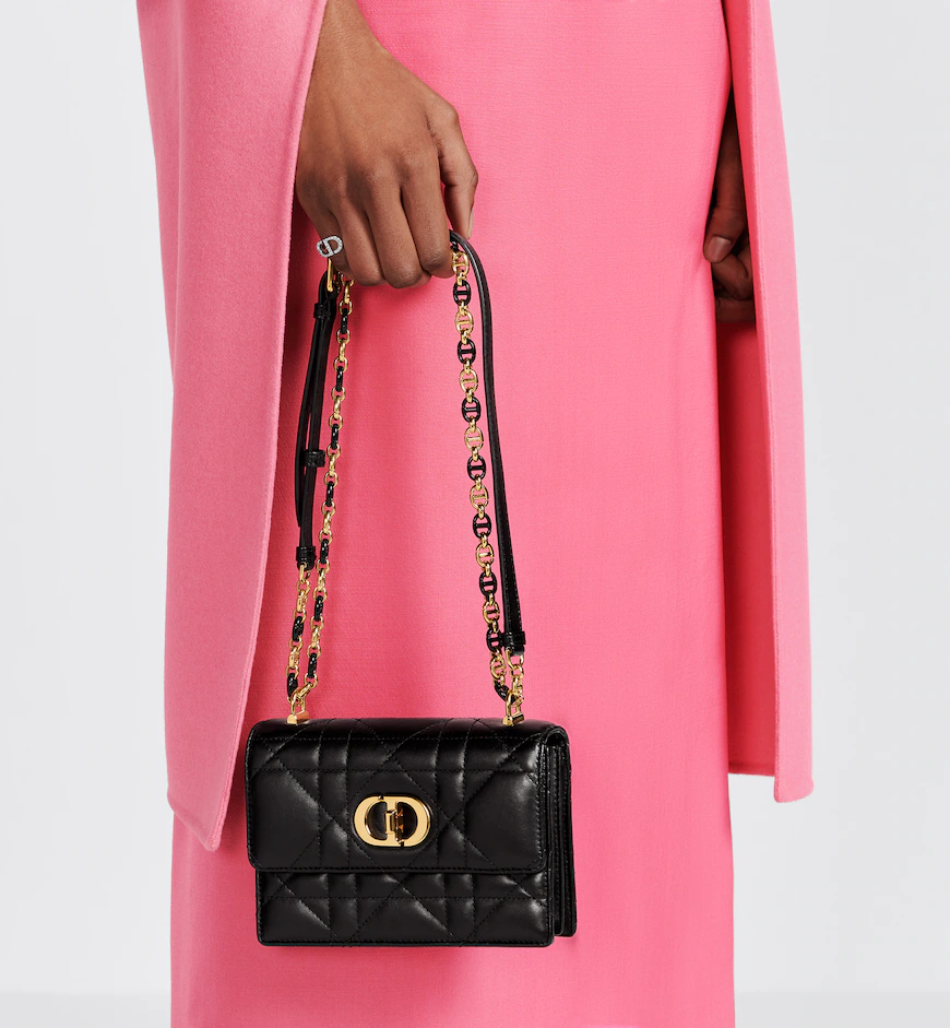 DIOR / MISS CARO MINI BAG Black Macrocannage Lambskin S5169UDAX_M900 - LITELUX