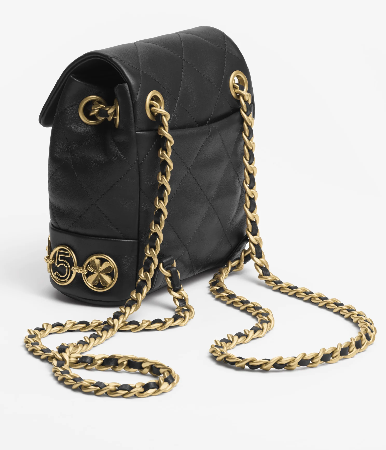 CHANEL / SMALL BACKPACK Calfskin & Gold-Tone Metal Black Ref.  AS4275 B13658 94305 - LITELUX