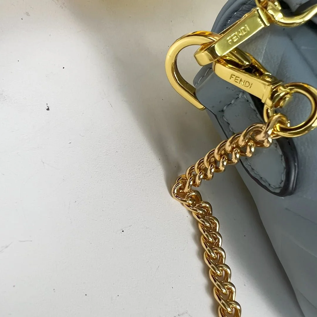 FENDI BAGUETTE Mini Chain Strap Light Blue Handbag Size: 4*18*11cm - LITELUX
