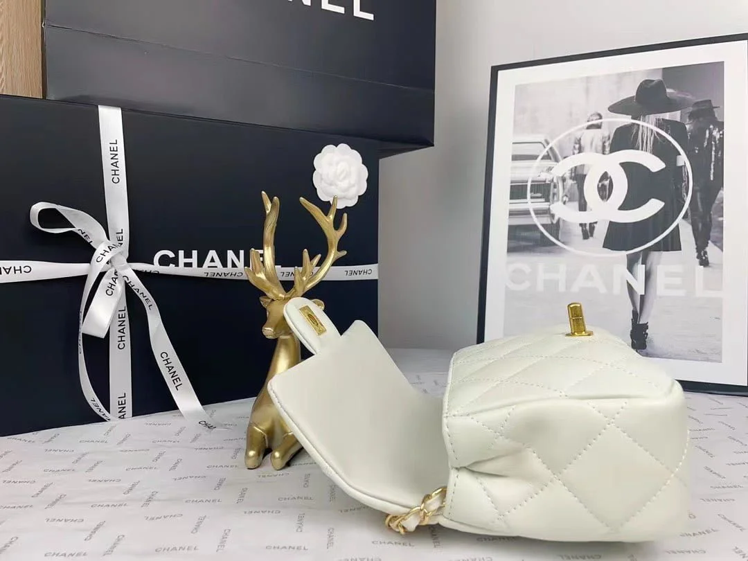 Chanel 2023 new CF White gold bag size: 21*13cm - LITELUX