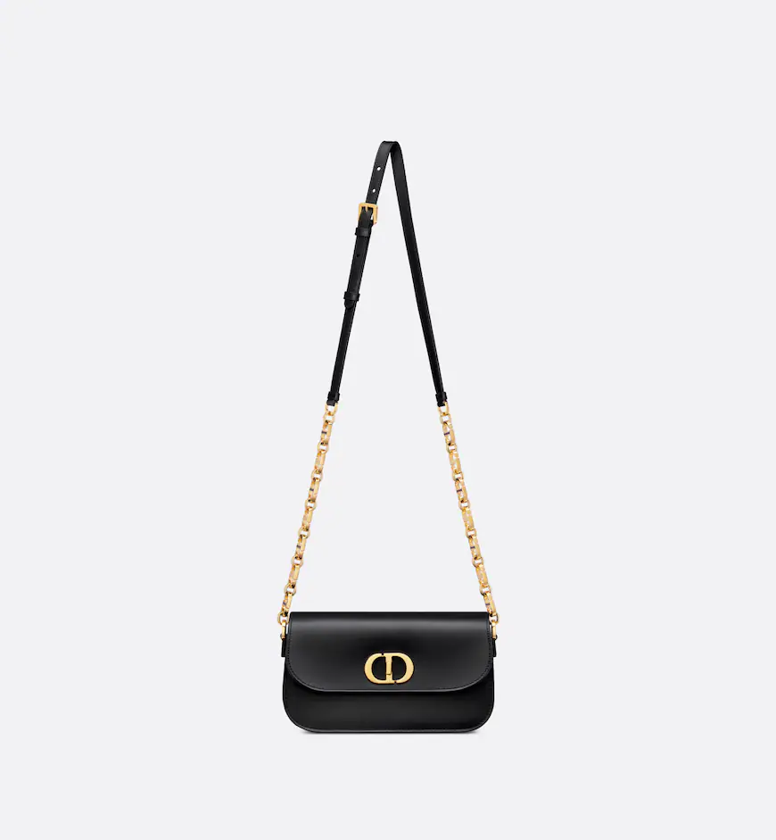 DIOR / SMALL 30 MONTAIGNE AVENUE BAG Black Box Calfskin M9261UMOA_M900 - LITELUX
