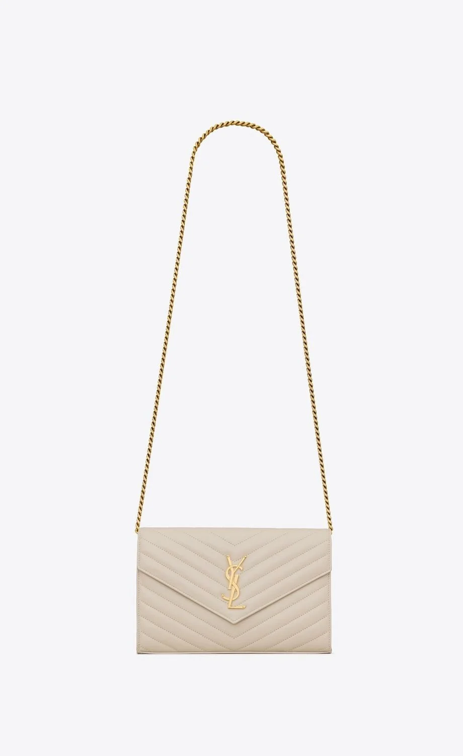 YSL / CASSANDRE MATELASSÉ CHAIN WALLET IN LAMBSKIN 377828AAA449207 - LITELUX