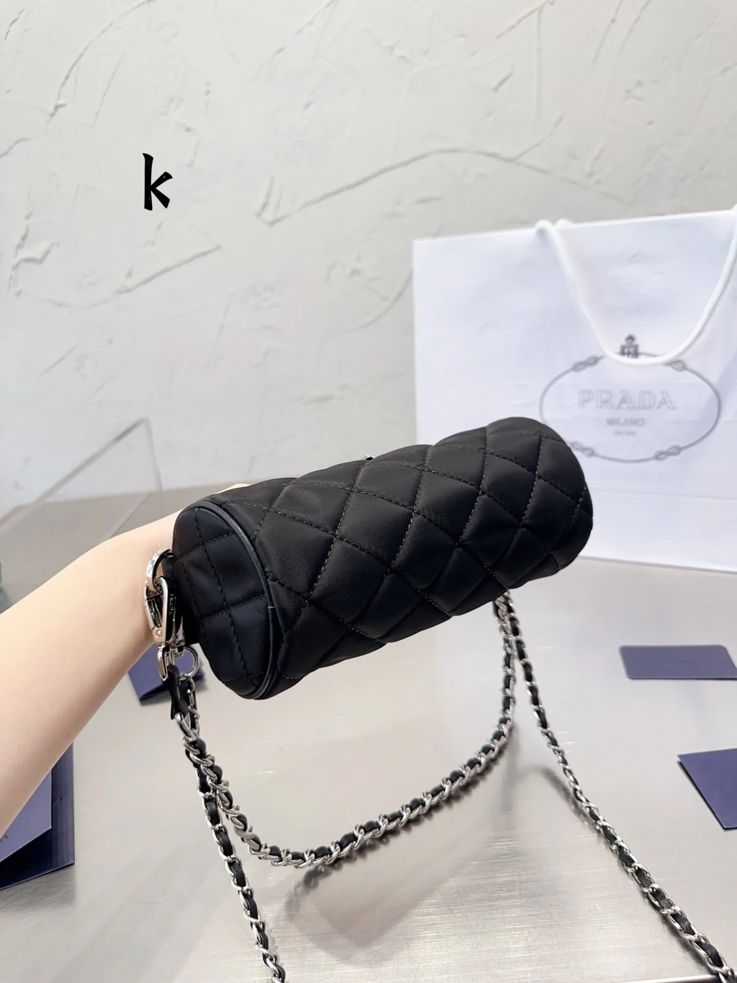 Prada Medieval cylinder nylon bag size: 19* 9cm - LITELUX