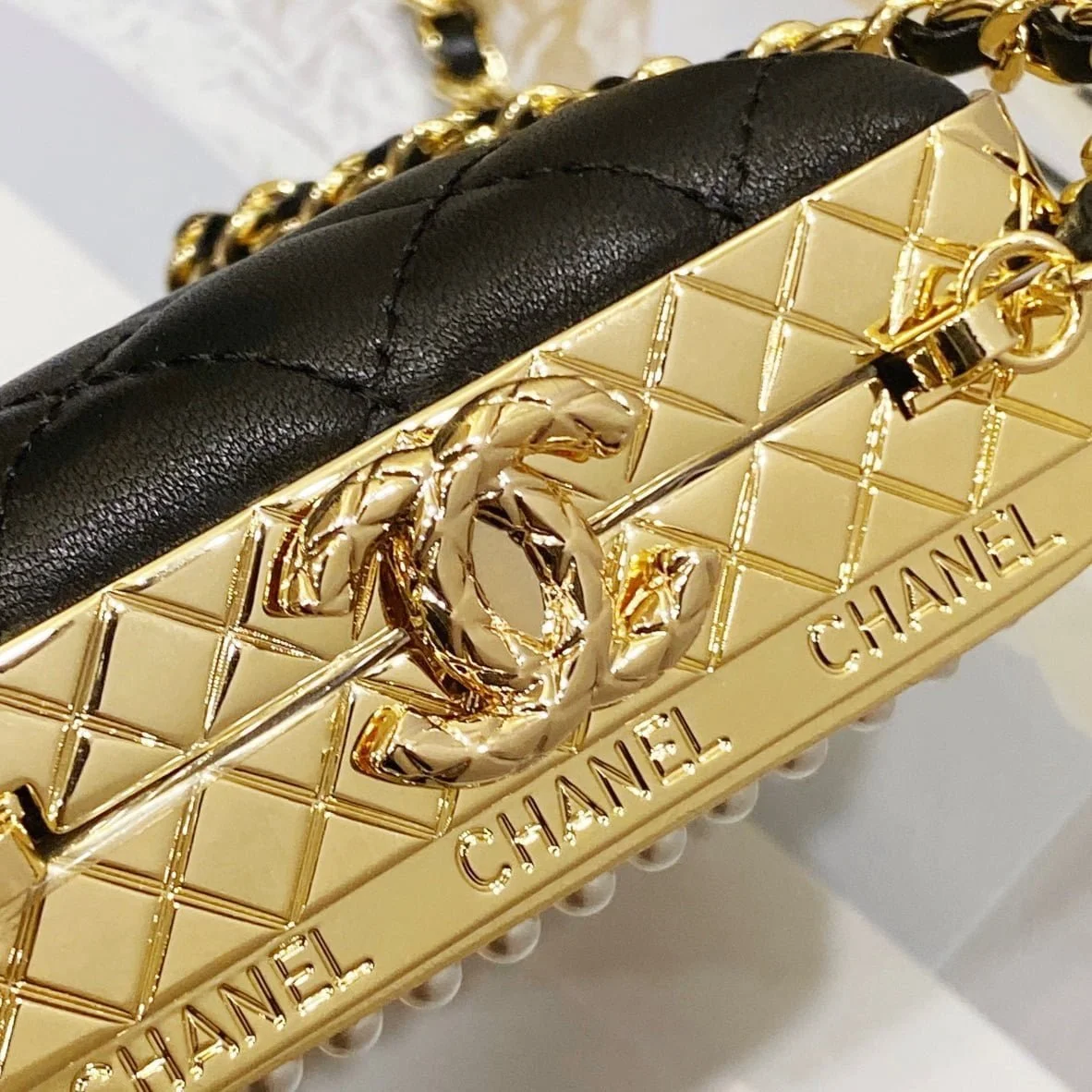 chanel22k dinner bag gold Pearl string size: 11*9*4.5cm - LITELUX