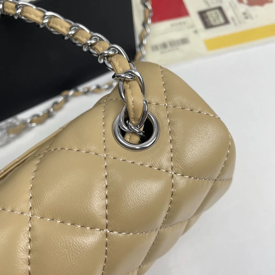 Chanel cf Square Fat 1115 sheepskin leather ginger size: 18*14*7cm - LITELUX