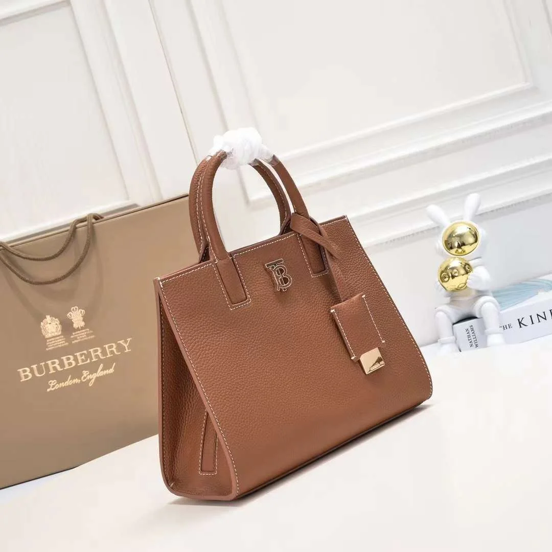 Burberry tote calfskin bag 8376 brown size: 27 * 11 * 20 cm - LITELUX