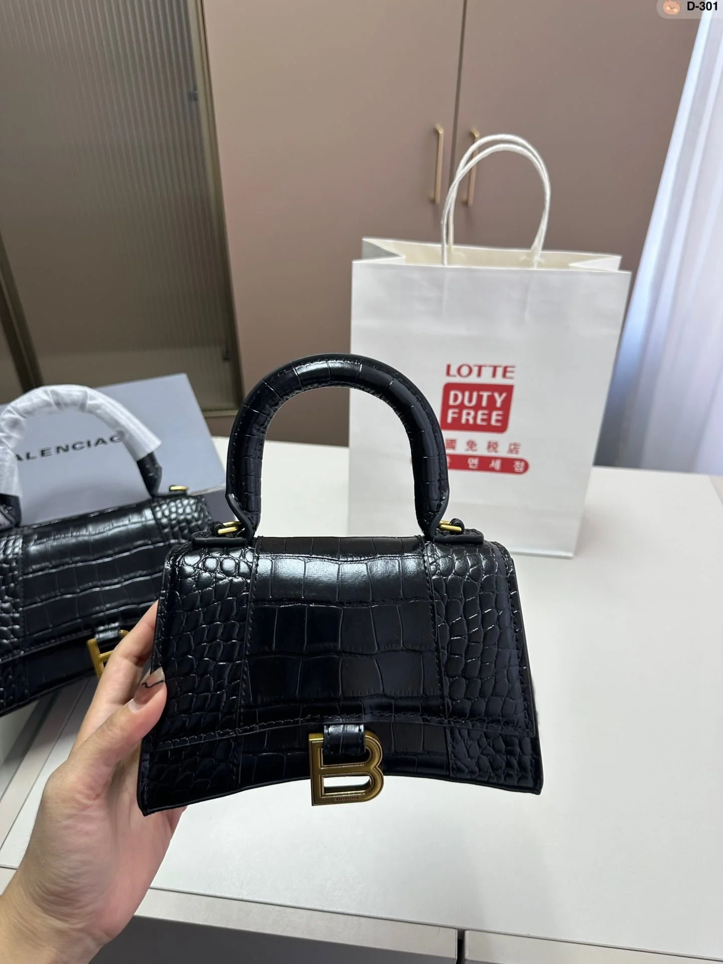 Balenciaga hourglass crocodile with gold buckle size: 23*9*15cm/20*8*12cm - LITELUX