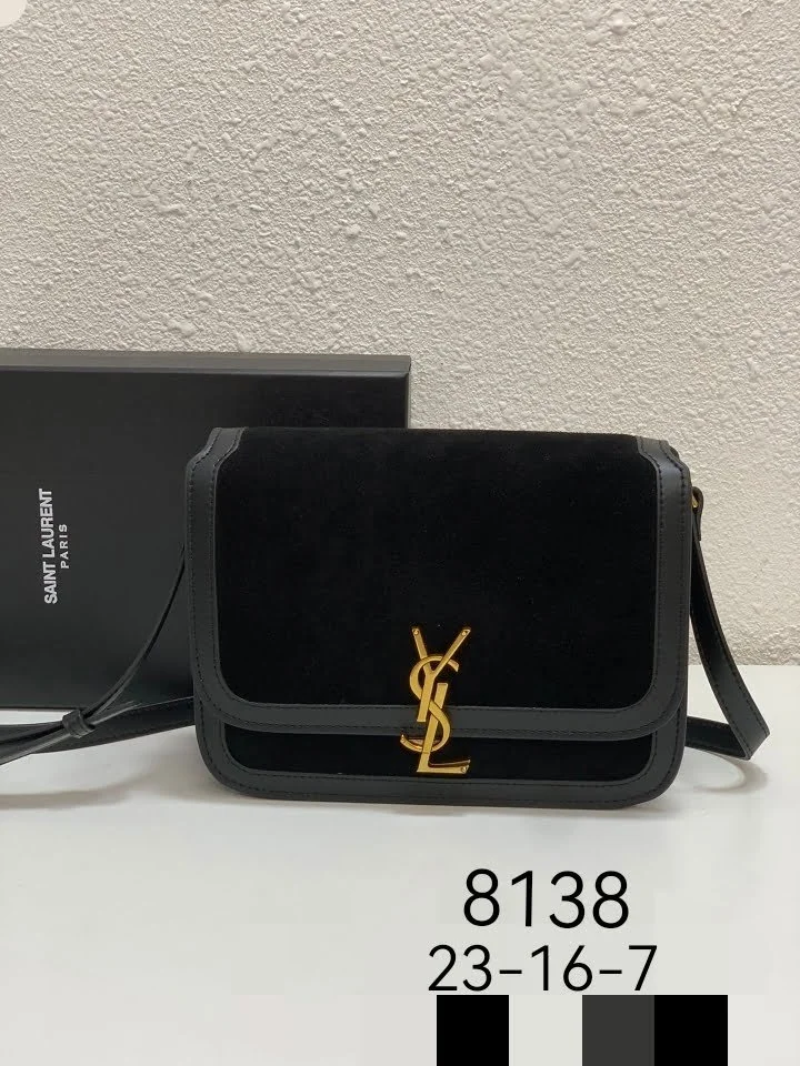 YSL solferino nubuck shoulder bag size: 19cm/23cm - LITELUX