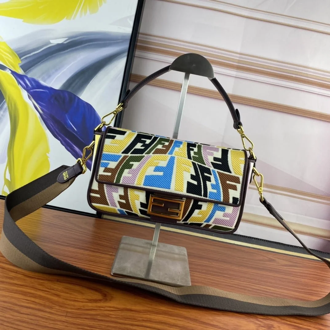 FENDI Baguette Rainbow F embroidery colors shoulderbag F2029 Size: 26*5*15CM - LITELUX