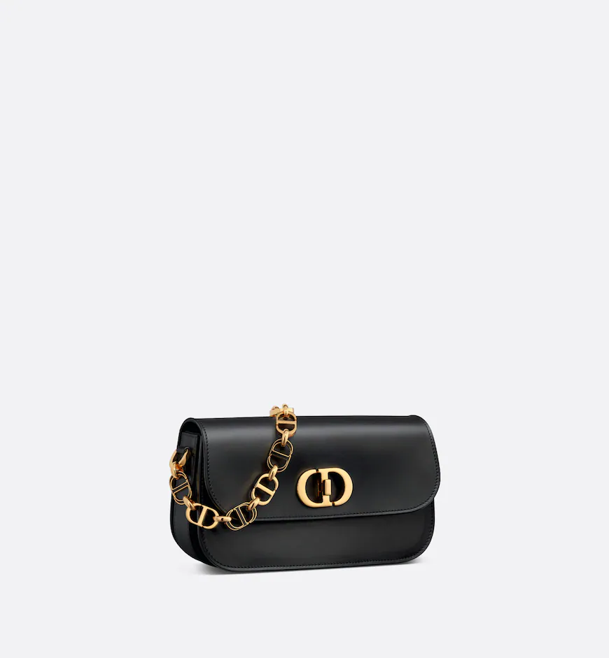 DIOR / SMALL 30 MONTAIGNE AVENUE BAG Black Box Calfskin M9261UMOA_M900 - LITELUX