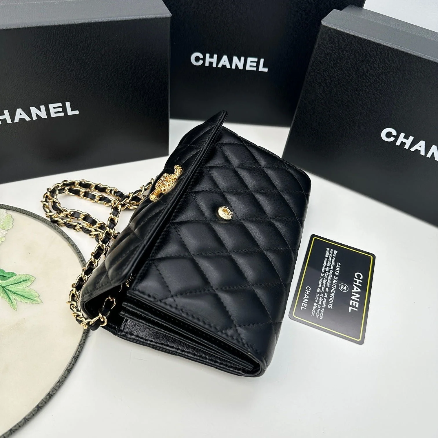 Chanel Rhombus cowhide chain crossbody bag black 8001 size: 18*10.5*3.5 cm - LITELUX