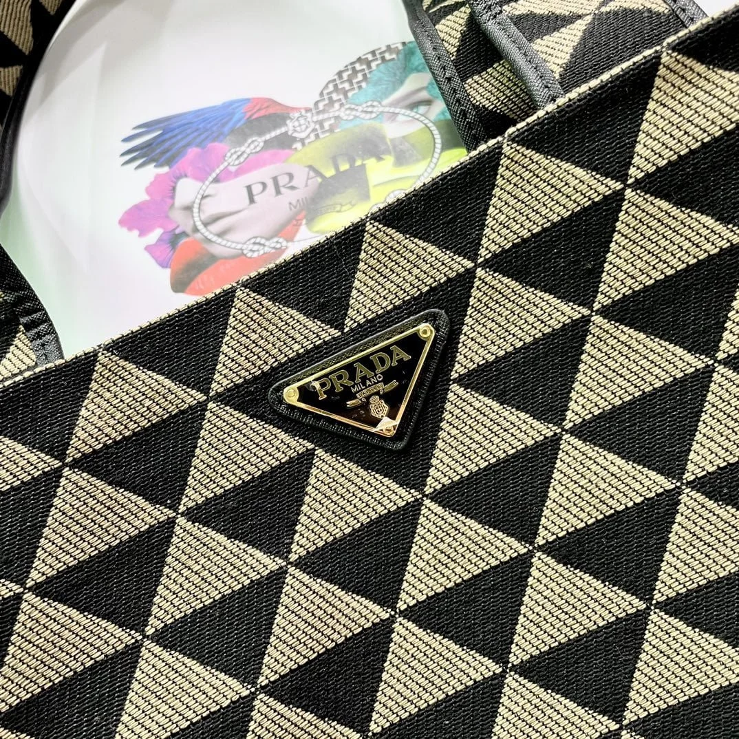 Prada embroidered fabric tote bag 1BA360  SXK8865 size: 35.5*41*11cm - LITELUX