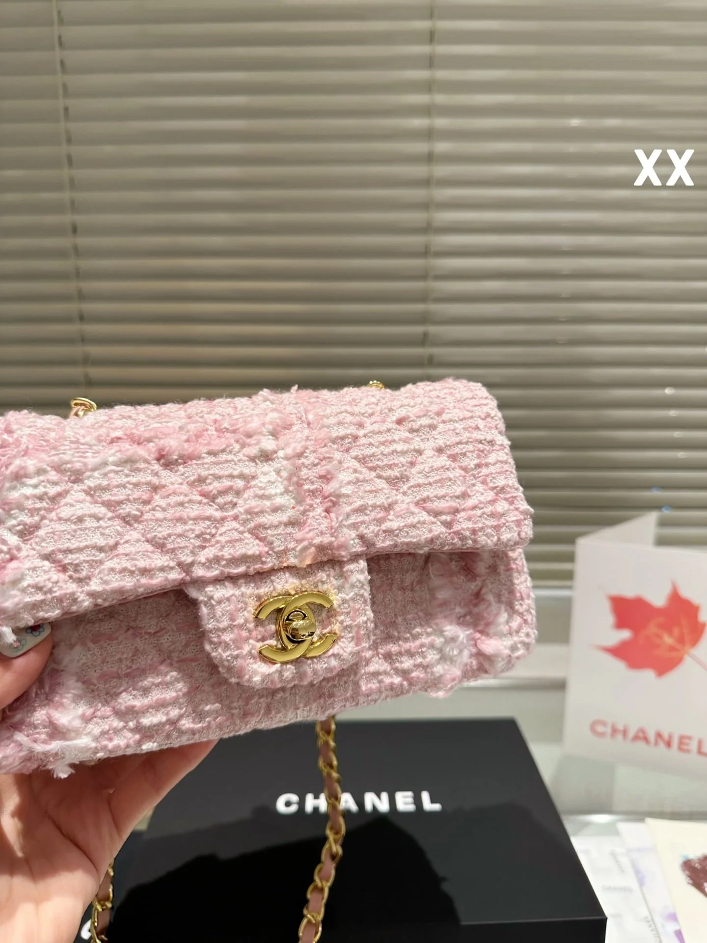 Chanel 22k woolen chain bag pink size: 20*11cm - LITELUX