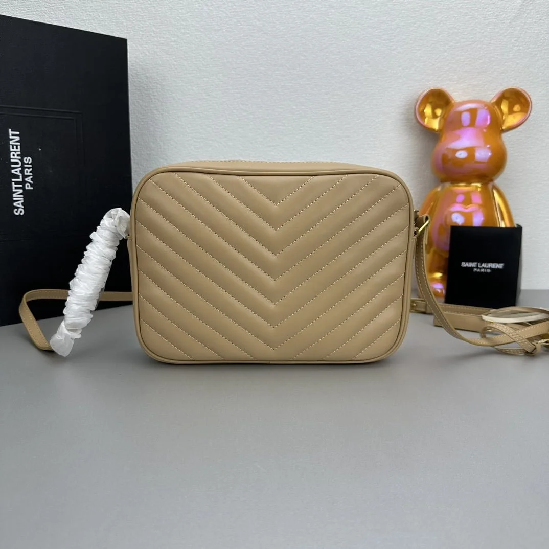 YSL MONOGRAM SAINT LAURENT LOU quilted leather camera bag khaki with gold hardware 520534 size: 23*16*6CM - LITELUX