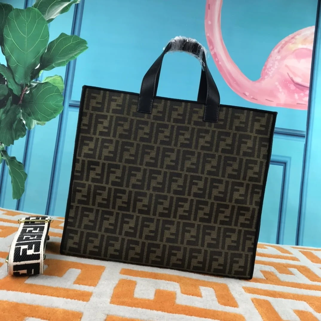 FENDI peekaboo Canvas Tote with mobile phone bag Black 2118 Size: 37*32 cm - LITELUX