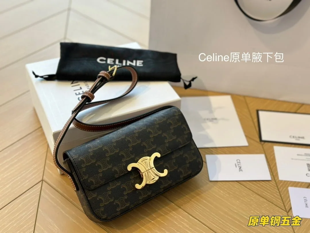 CELINE TRIOMPHE Presbyopia pattern Crossbody bag Black size: 19*15cm - LITELUX