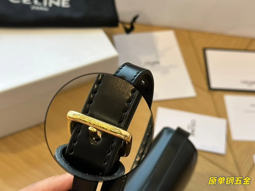 CELINE TRIOMPHE Crossbody bag Black/White/Brown/red  20cm - LITELUX