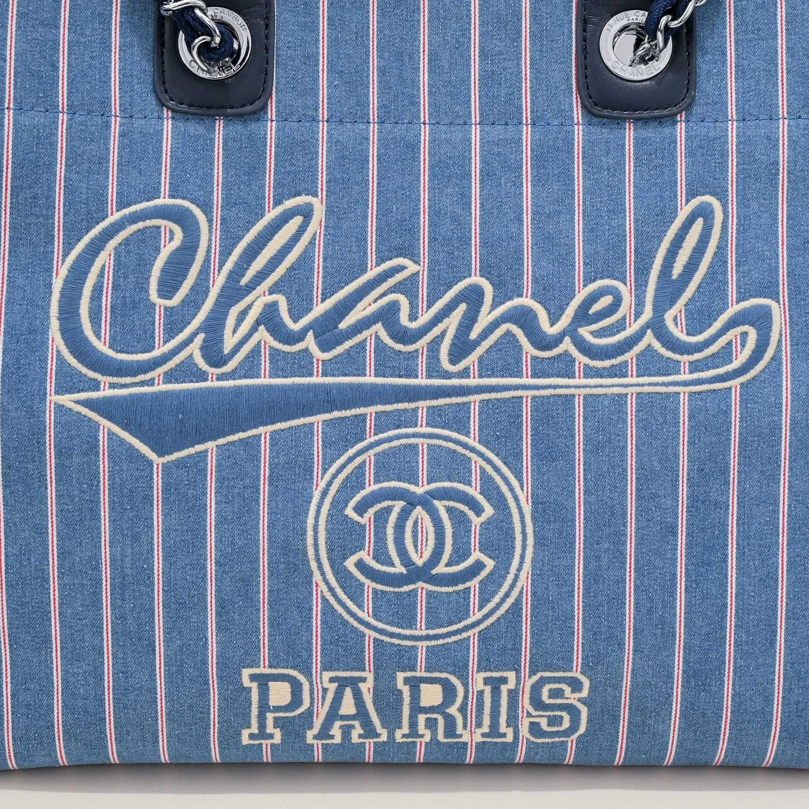 Chanel new beach bag denim bag Black with little wallet size: 48*38*30*14cm - LITELUX