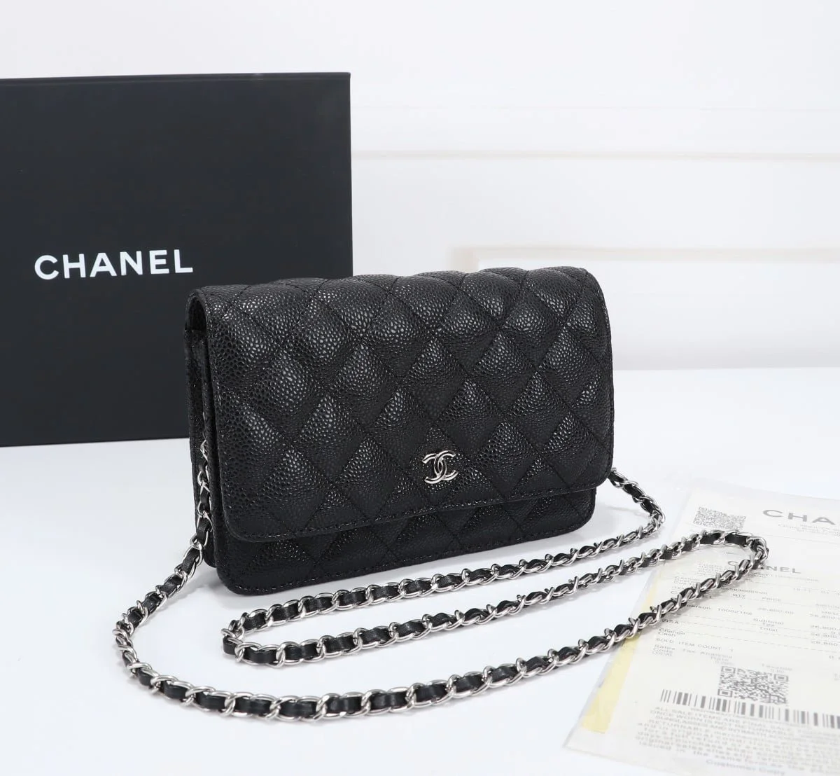 Chanel woc Classic Fortune Crossbody bag caviar with sliver hardware Size: W19*H12*D4cm - LITELUX