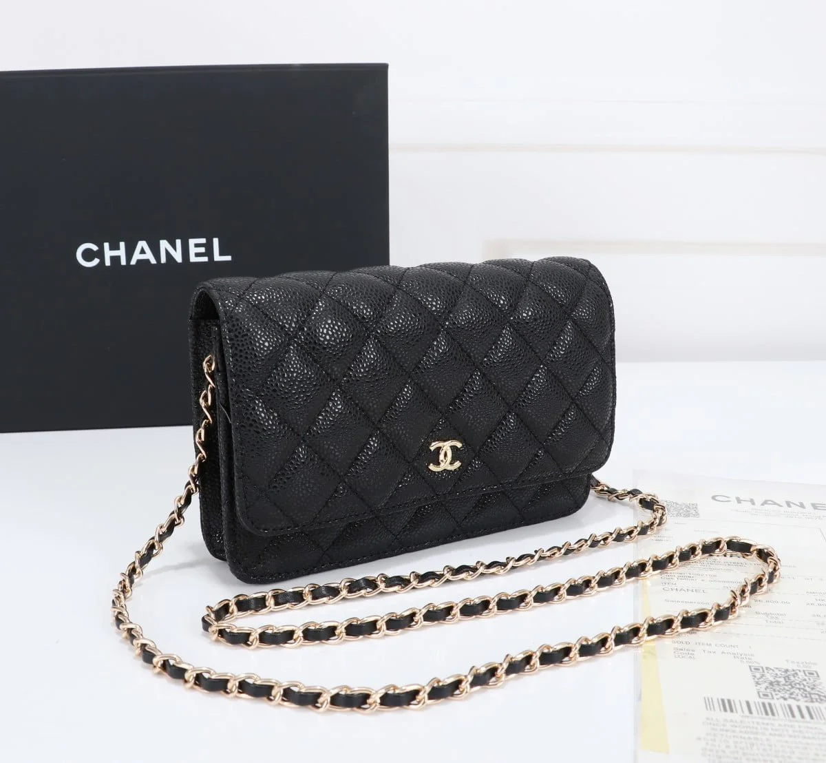 Chanel woc Classic Fortune Crossbody bag caviar with gold hardware Size: W19*H12*D4cm - LITELUX