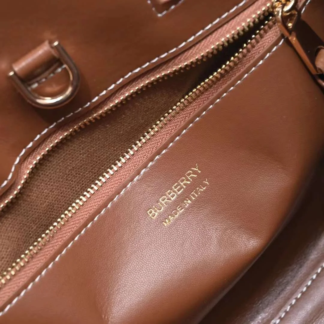 Burberry tote calfskin bag 8376 brown size: 27 * 11 * 20 cm - LITELUX
