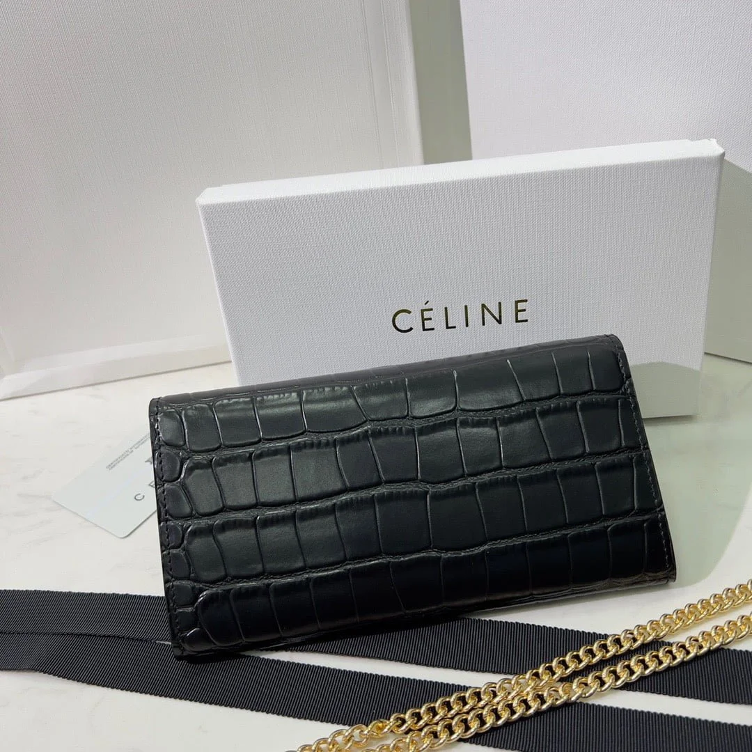 CELINE Crocodile pattern Chain bag 621663 Size:19*10.5*3.5cm - LITELUX