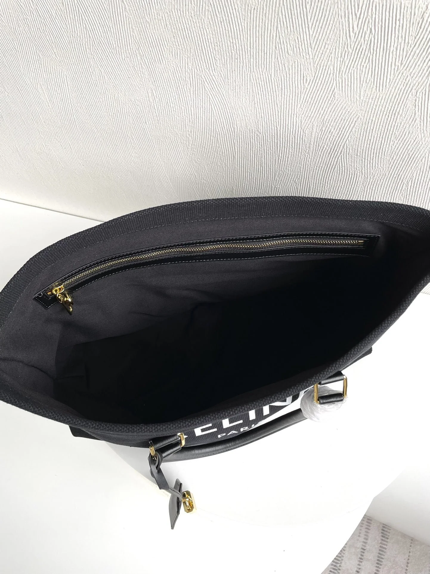CELINE horizontal printed canvas and calfskin handbag Black Size: 44*32*16cm - LITELUX