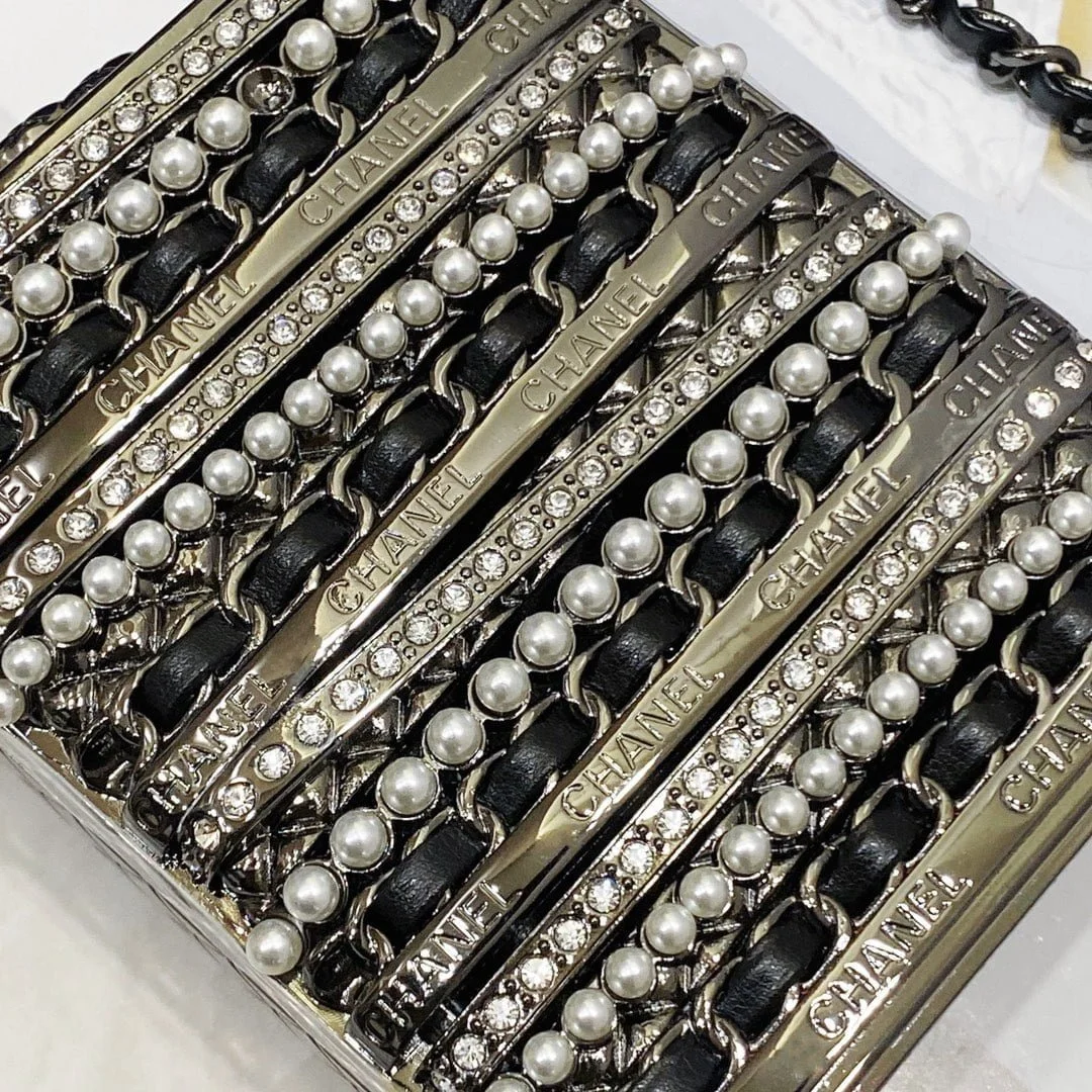 chanel22k dinner bag black Pearl string size: 11*9*4.5cm - LITELUX