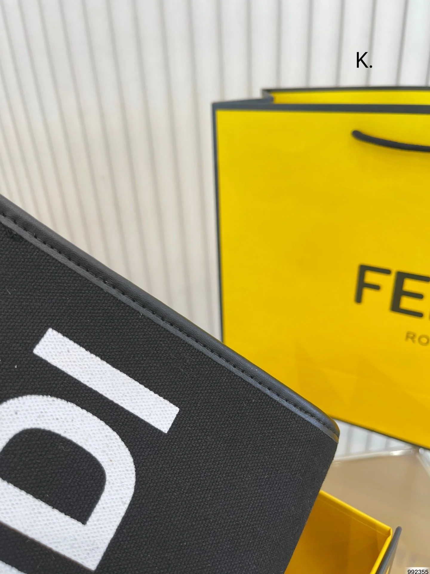 FENDI Tote bag canvas Black/White/Dark Green Size: 25*22cm - LITELUX