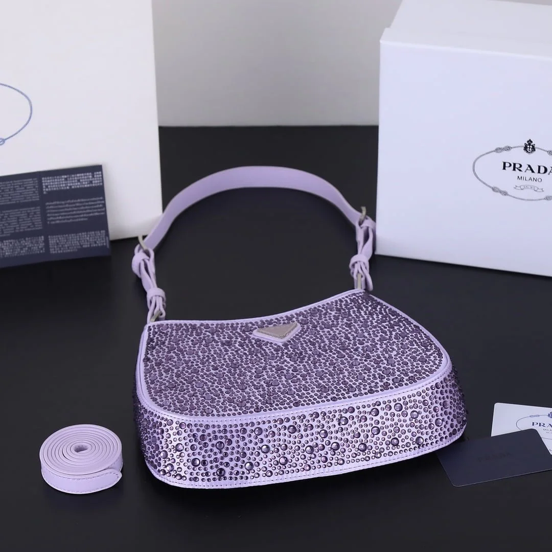 Prada Ss21 Hobo BlingBling 8801 purple size: 22*18*5cm - LITELUX