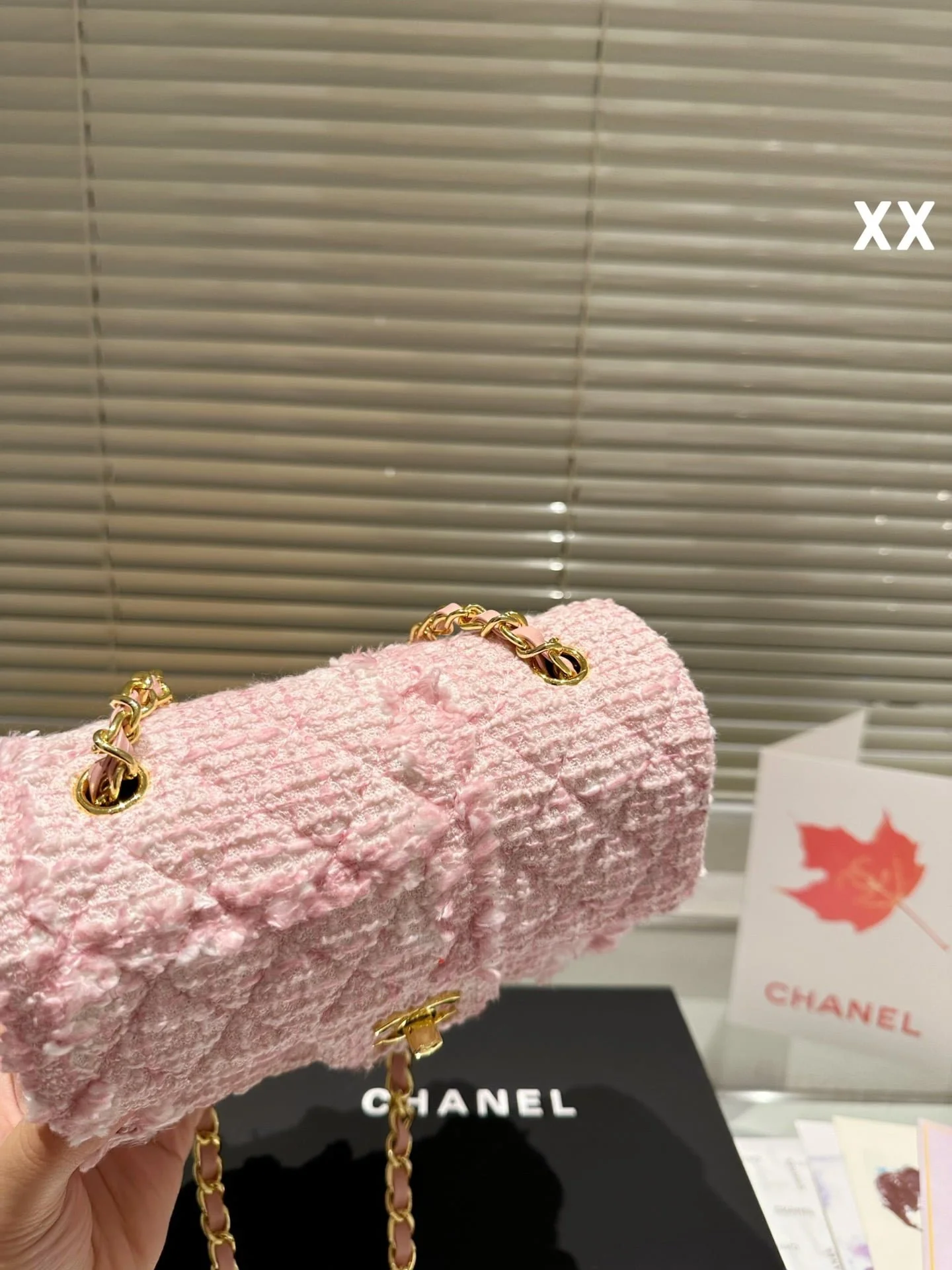Chanel 22k woolen chain bag pink size: 20*11cm - LITELUX