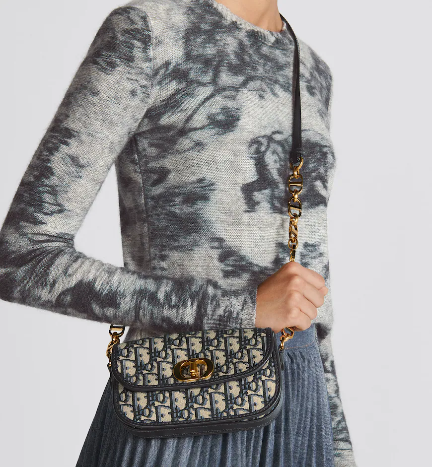 DIOR / SMALL 30 MONTAIGNE AVENUE BAG Blue Dior Oblique Jacquard M9261UTZR_M928 - LITELUX