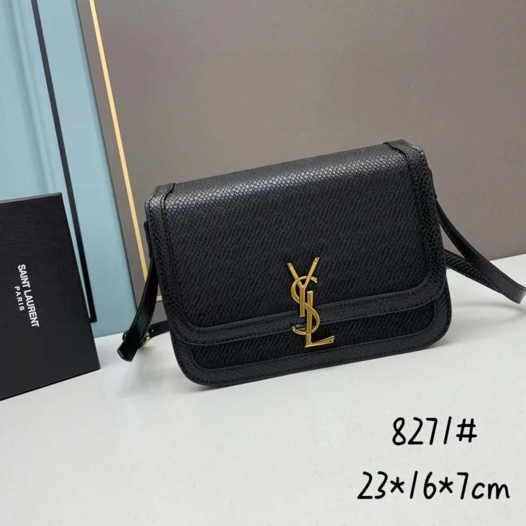 YSL solferino Snakeskin grain shoulder bag size: 19cm/23cm - LITELUX