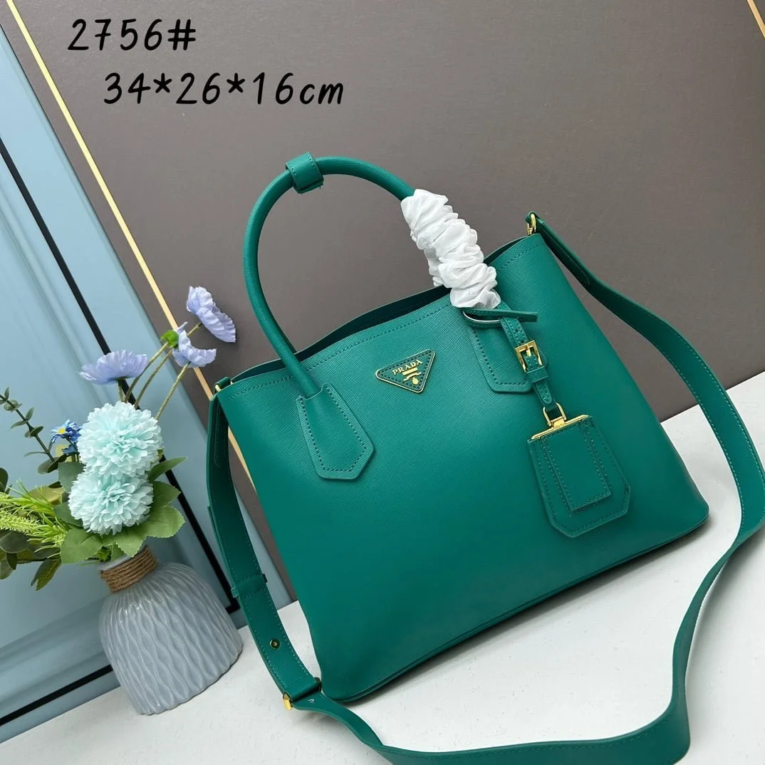Prada Cross cut cowhide shoulder bag green 2756# size: 34*26*16cm - LITELUX