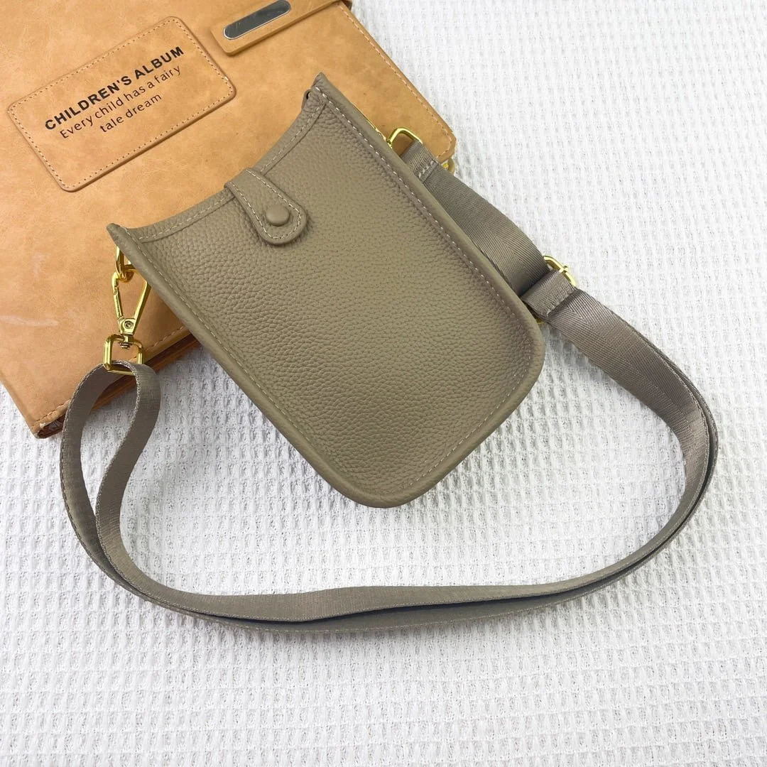 Hermès Evelyn TOGO mini phone bag Grey 336 size: 18*12.5*4cm - LITELUX