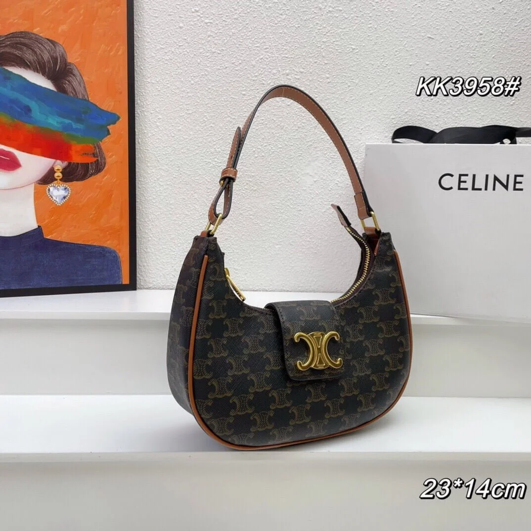CELINE Arc de Triomphe Presbyopia pattern black Shoulder bag Underarm bag 3958 Size: 24*13cm - LITELUX