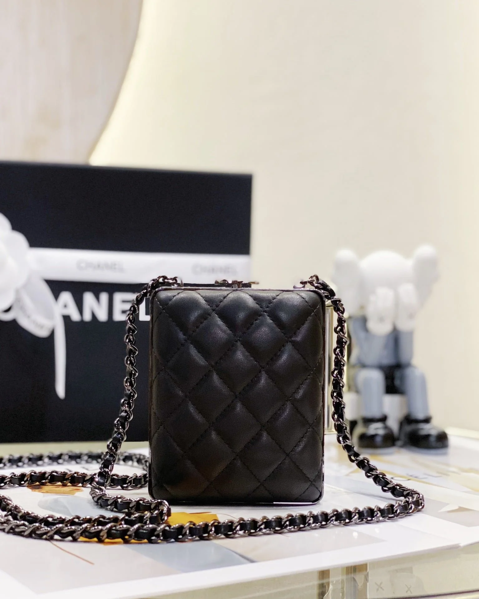chanel22k dinner bag black Pearl string size: 11*9*4.5cm - LITELUX