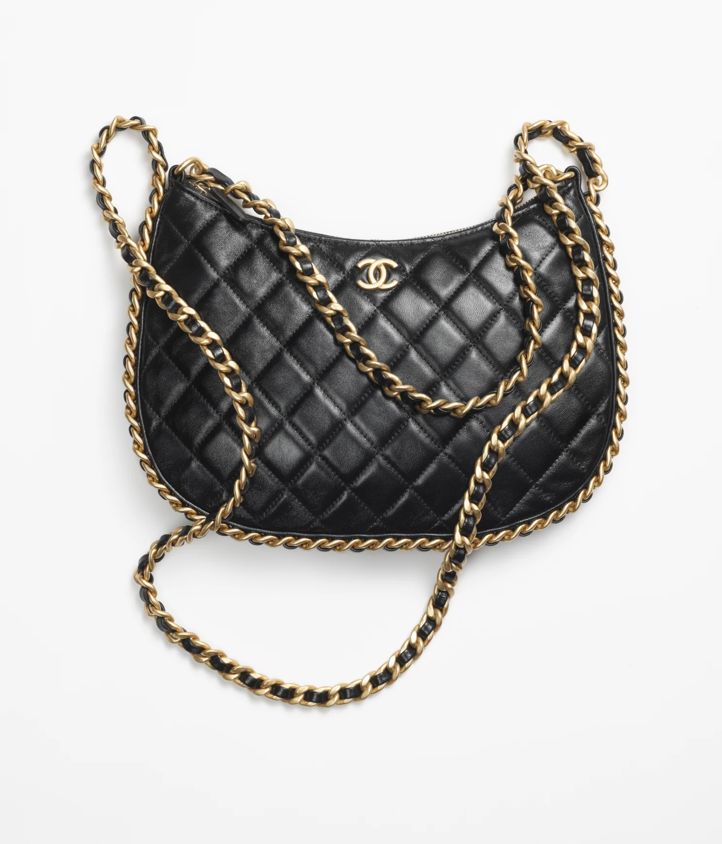 CHANEL / LARGE HOBO BAG Shiny Crumpled Lambskin & Gold-Tone Metal Black Ref. AS4368 B13699 94305 - LITELUX