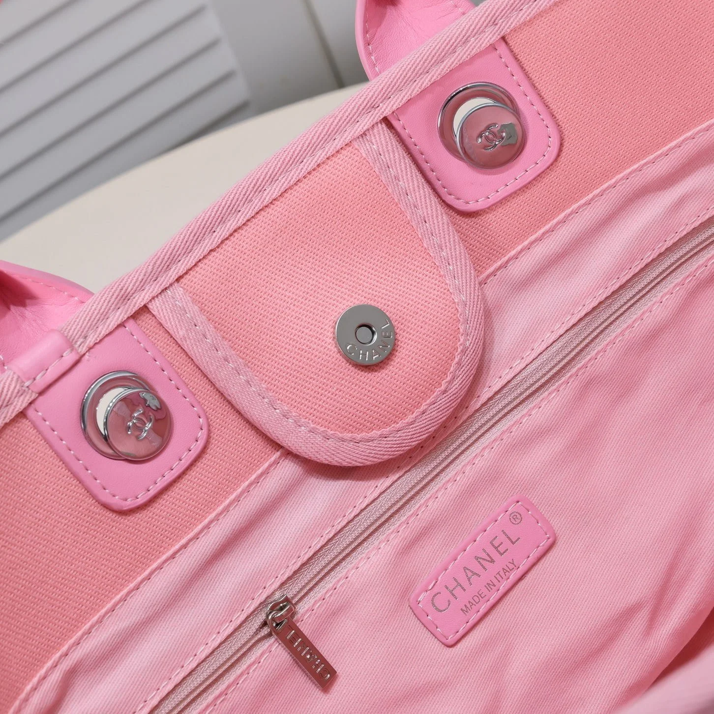 Chanel new beach bag denim bag Pink with little wallet size: 48*38*30*14cm - LITELUX