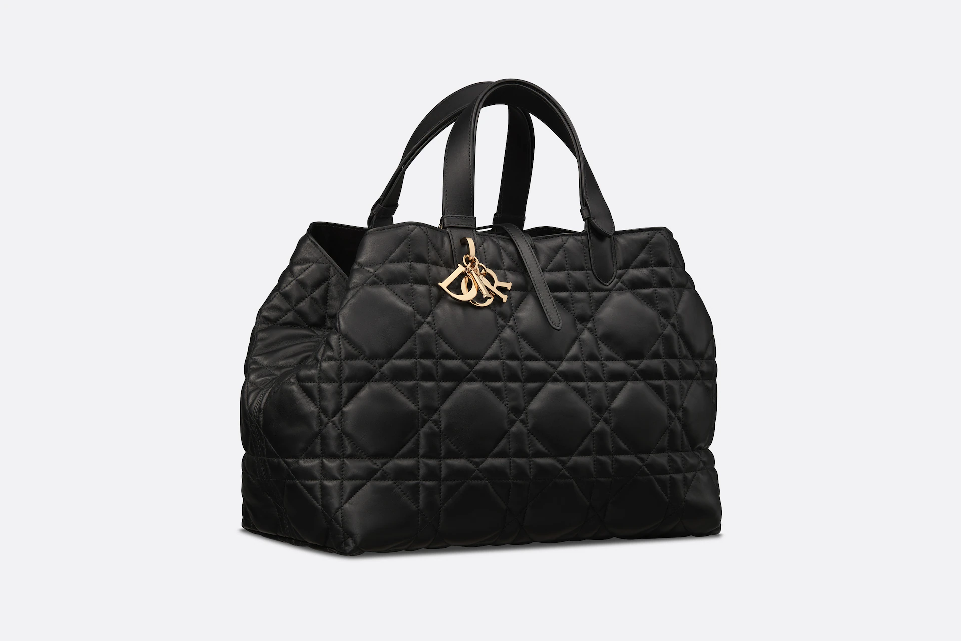 DIOR / LARGE DIOR TOUJOURS BAG Black Macrocannage Calfskin M2820OSHJ_M900 - LITELUX