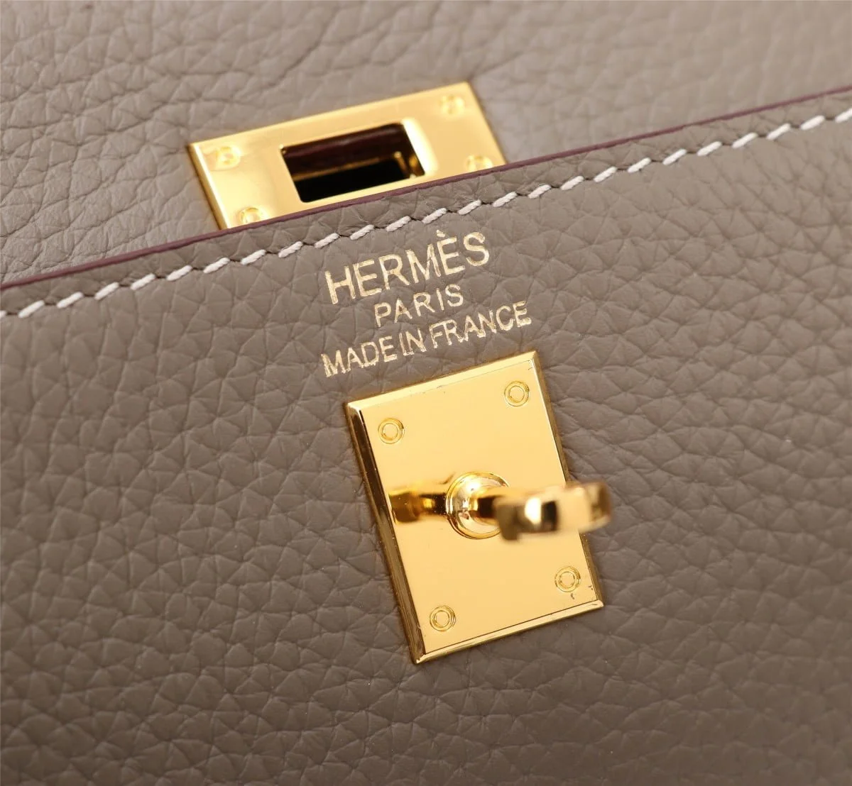 Hermès Kelly Togo Calf Gold hardware Elephant grey size: 25Cm/ 28Cm - LITELUX