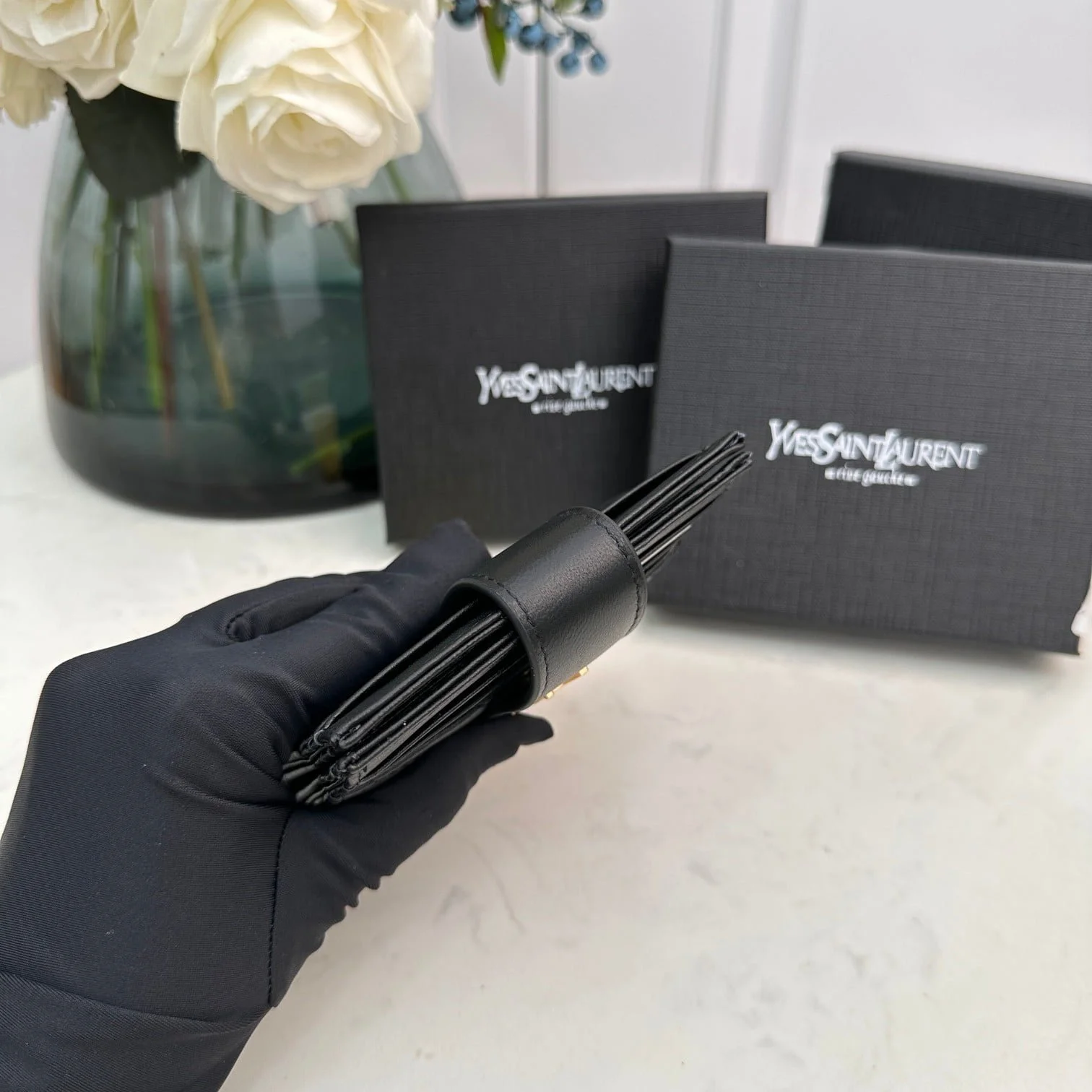 YSL Saint Laurent card leather wallet 608 size: 12*9cm - LITELUX