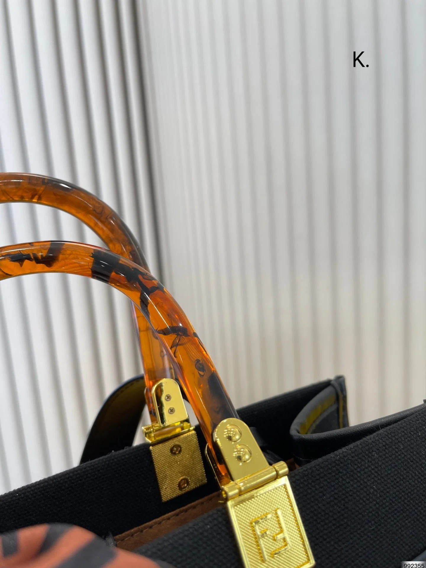 FENDI Tote bag canvas Black/White/Dark Green Size: 25*22cm - LITELUX