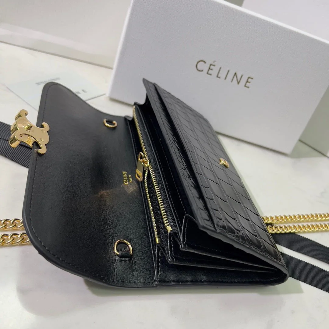 CELINE Crocodile pattern Chain bag 621663 Size:19*10.5*3.5cm - LITELUX