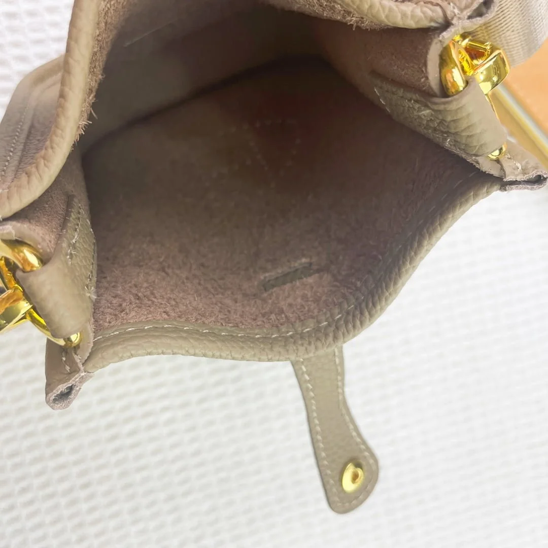 Hermès Evelyn TOGO mini phone bag Grey 336 size: 18*12.5*4cm - LITELUX