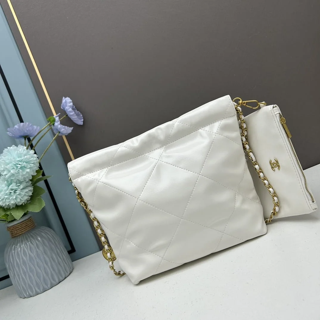 CHANEL Pearl garbage bag white size: 23*28*22*7cm - LITELUX