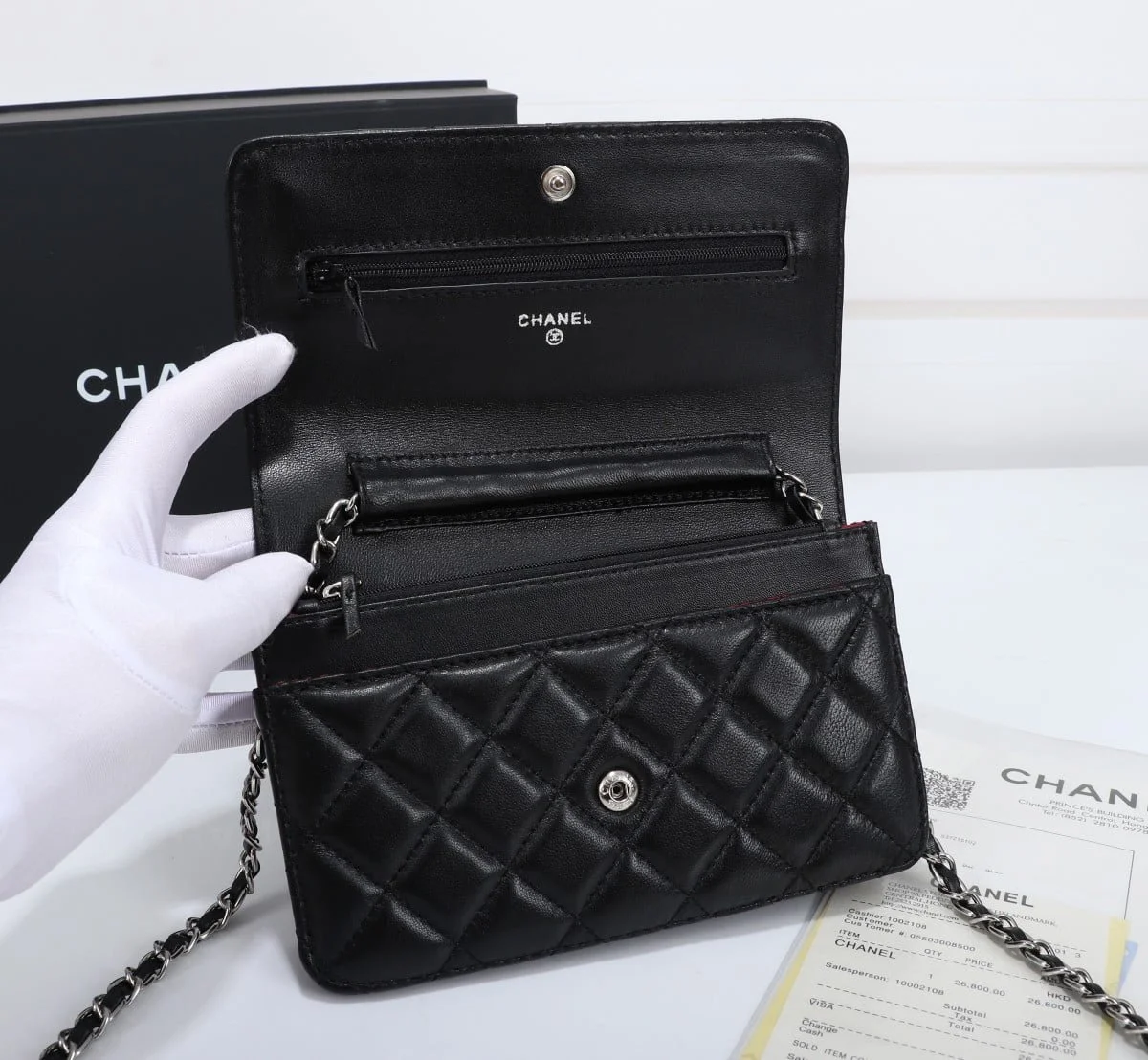 Chanel woc Classic Fortune Crossbody bag with sliver hardware Size: W19*H12*D4cm - LITELUX