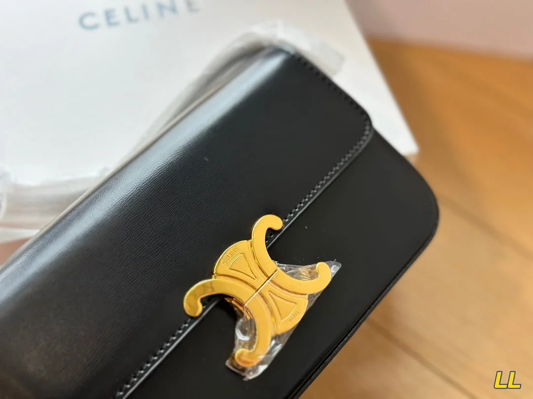 CELINE TRIOMPHE Crossbody bag Black/White/Brown/red  20cm - LITELUX